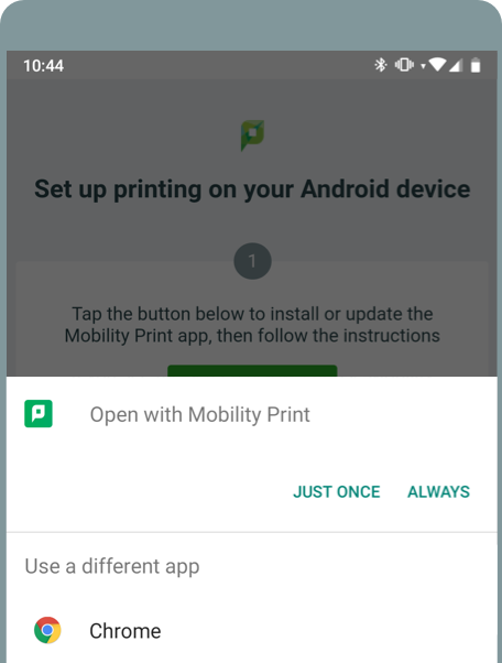Open with Mobility Print. Just Once. Always.