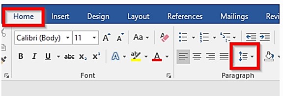 Spacing options in Word