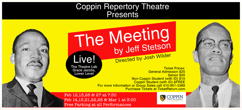 THE MEETING by Jeff Stetson. photo of Malcolm X and Martin Luther King Jr.