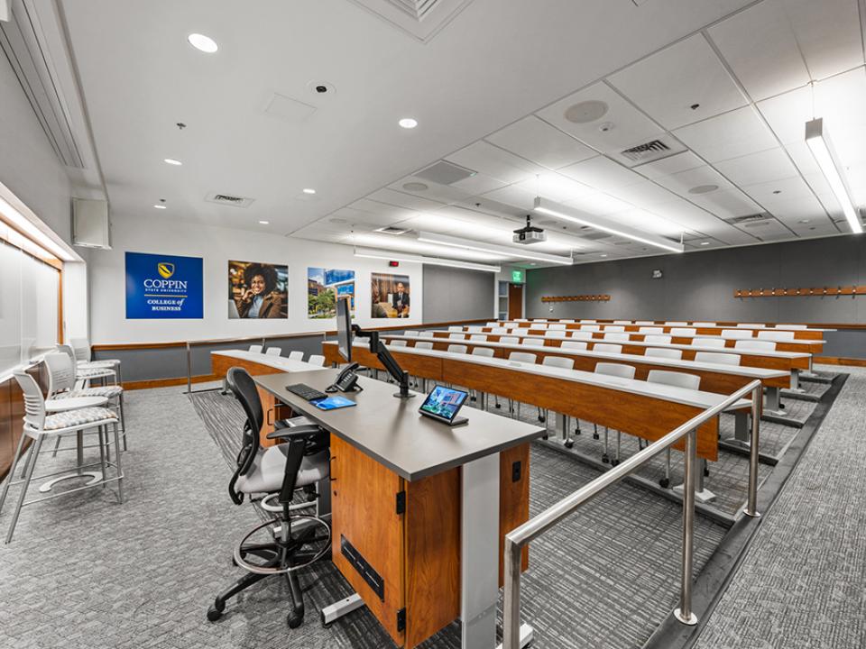 Lecture room in the College of Business Building
