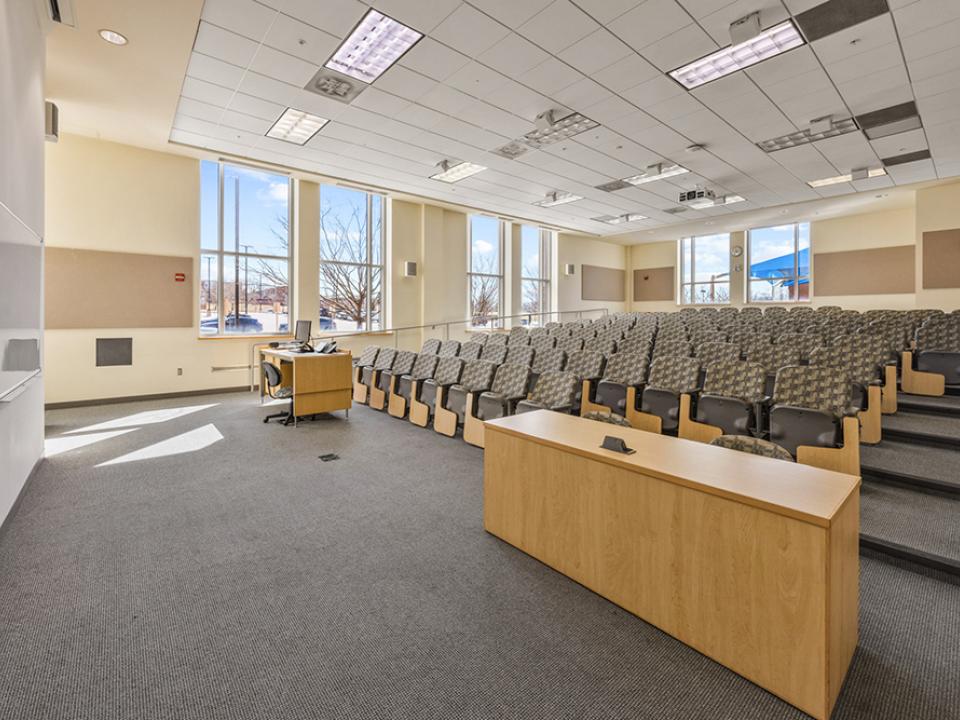Lecture room in the Henrietta Lacks Health & Human Services Building