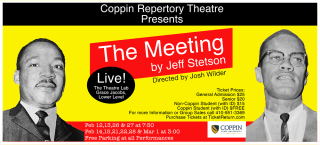 THE MEETING by Jeff Stetson. photo of Malcolm X and Martin Luther King Jr.